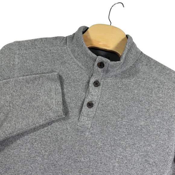 G.H. Bass & Co. Other - G.H. Bass & Co. Men's XXL Gray Pullover Button Mock Neck Sweater Fleece Layering